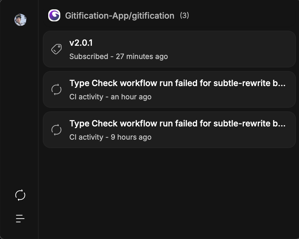 Gitification application interface